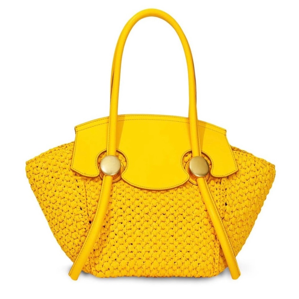 PROENZA SCHOULER Woven Raffia and Leather Tote Bag🌸